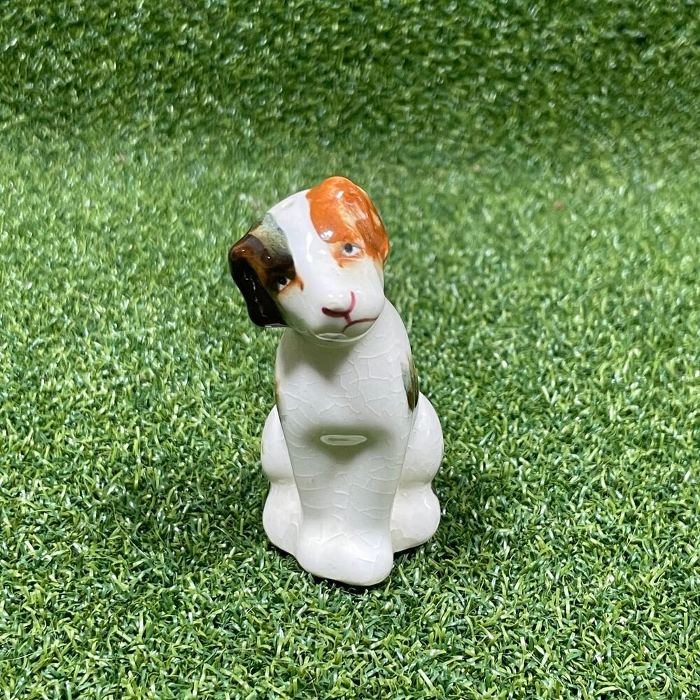 Vintage Ceramic Puppy Figurine Japan Salt Shakers
